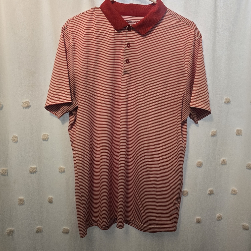 Nike Red Golf Polo Shirt Standard Fit And Dri Fit Mens Sz Large